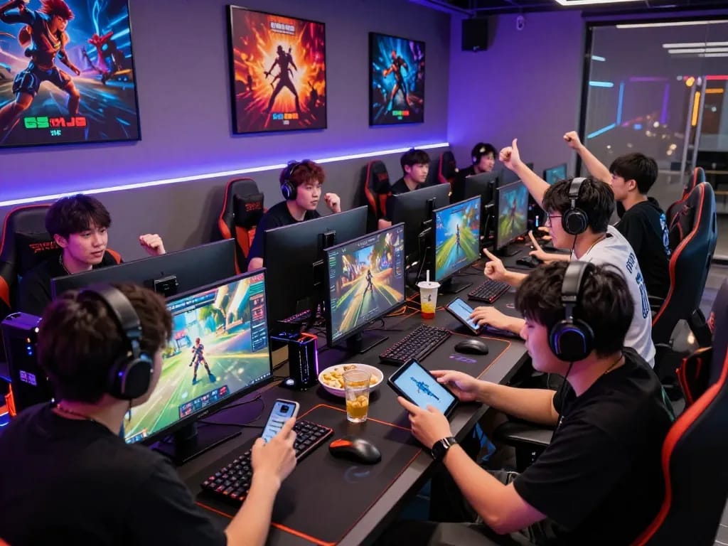 Gamers engaged in action-packed multiplayer games on panen178 platform.