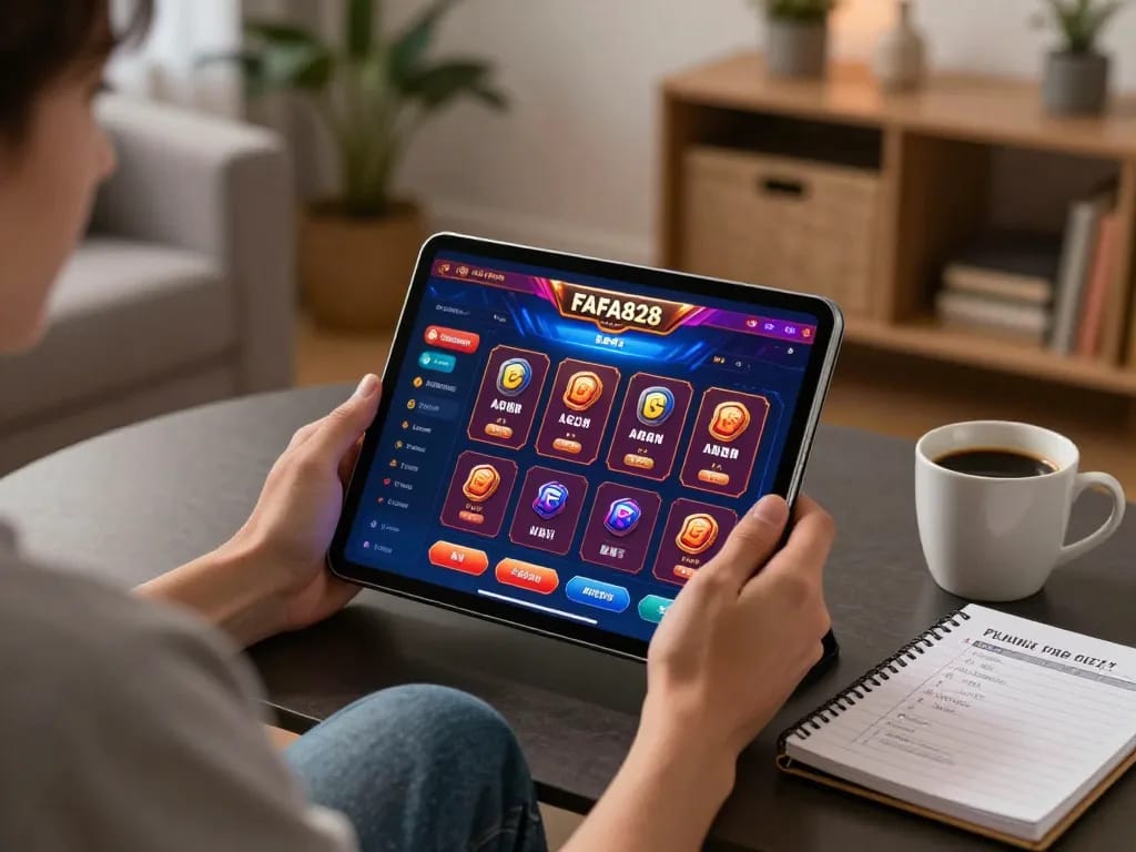 เล่นเกมสล็อตผ่านแพลตฟอร์ม FAFA828 บนแท็บเล็ตที่สะดวกสบายที่บ้านสำหรับกลยุทธ์การชนะ