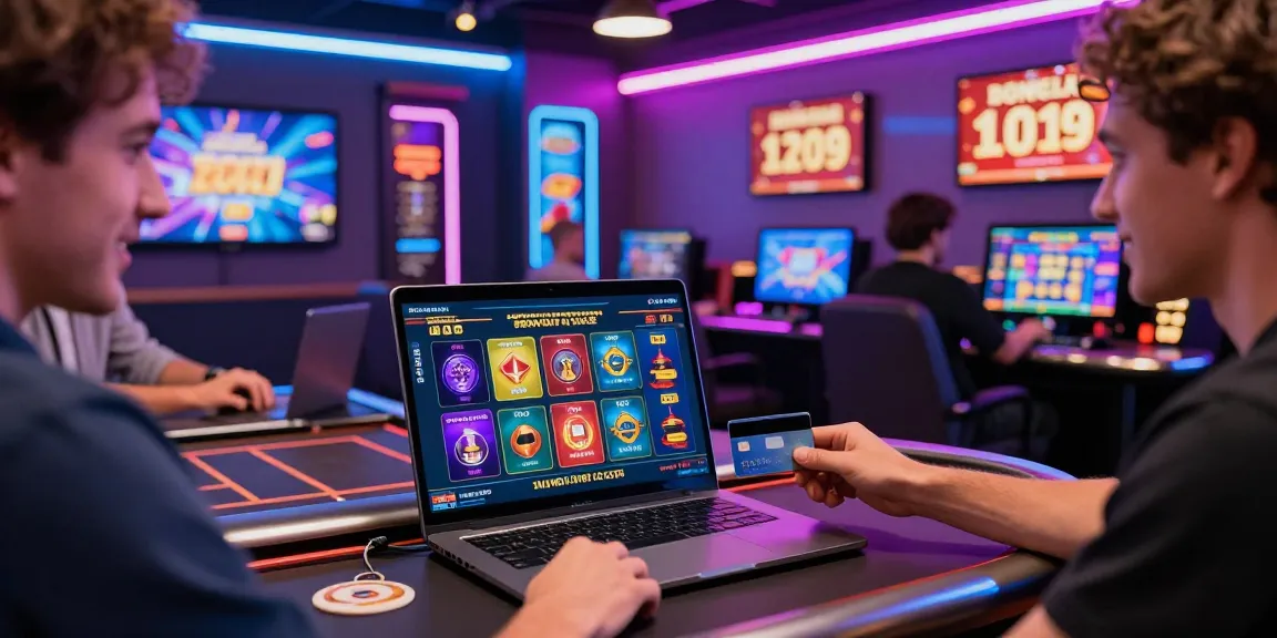 Enthusiastic player at a modern online casino ready to deposit using casinos that accept credit cards.