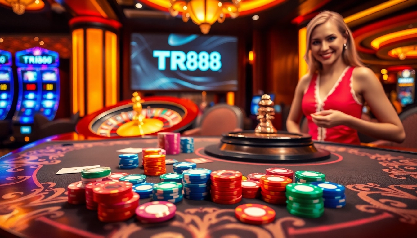 Experience the thrill of TR88 with vibrant casino games and engaging dealers.