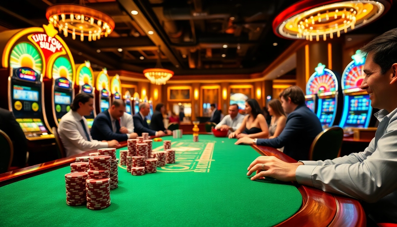 Experience high-stakes excitement at a topclub poker table with vibrant chips and dynamic gameplay.