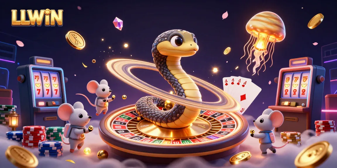Experience LLWIN’s dynamic cosmic casino with a Saturn snake roulette and playful astronaut mice.