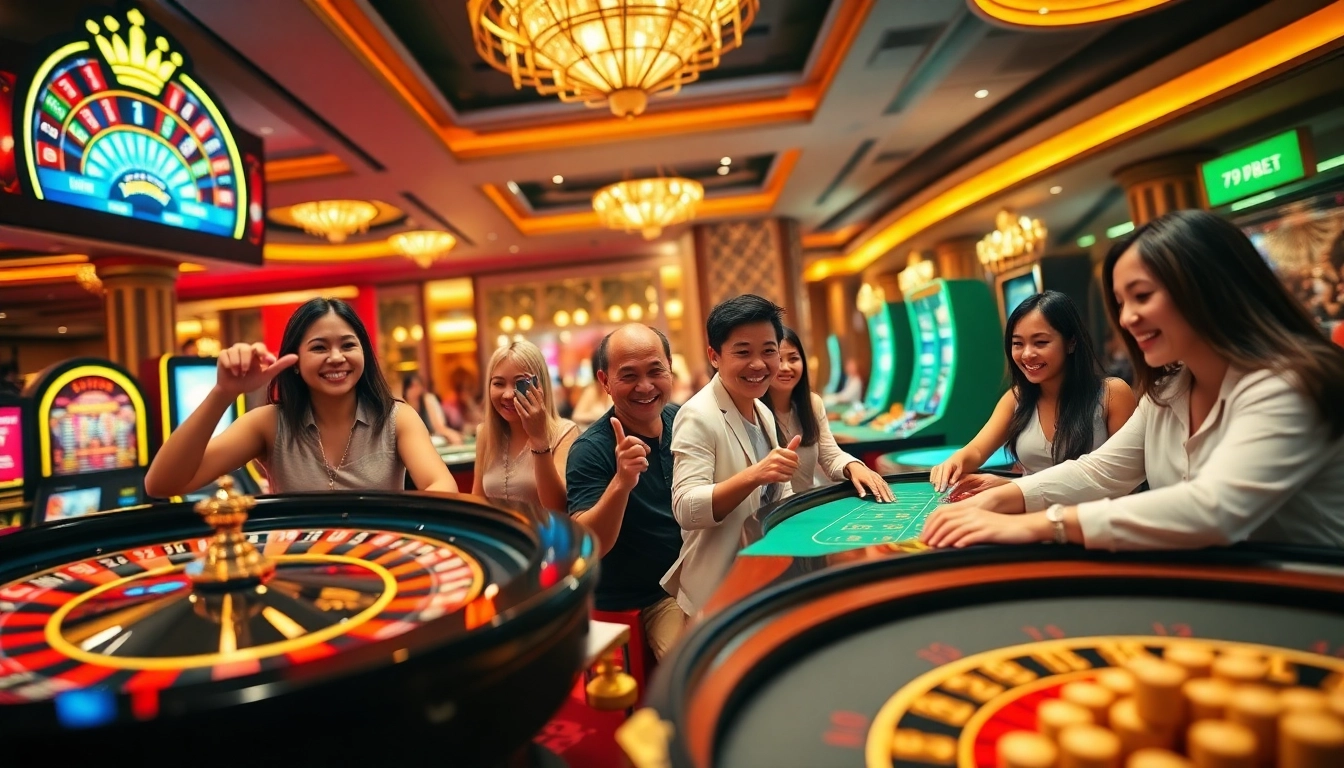 Experience the excitement of winning at 789BET with vibrant casino tables and players in action.