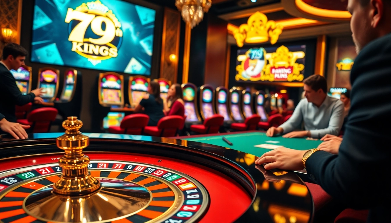 Gamblers enjoying diverse experiences at 79 King casino with stunning tables and slots.
