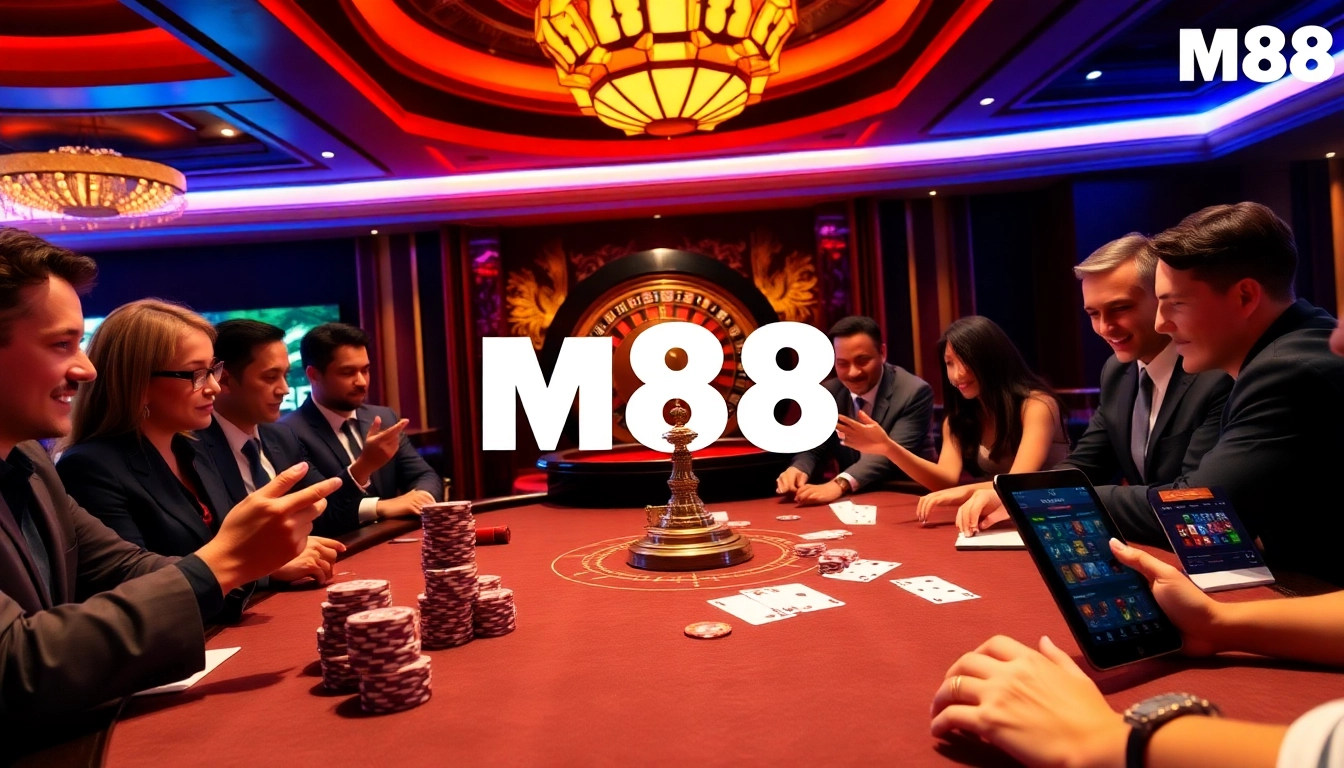 Experience the thrill of m88 gambling with luxurious poker action and vibrant casino atmosphere.