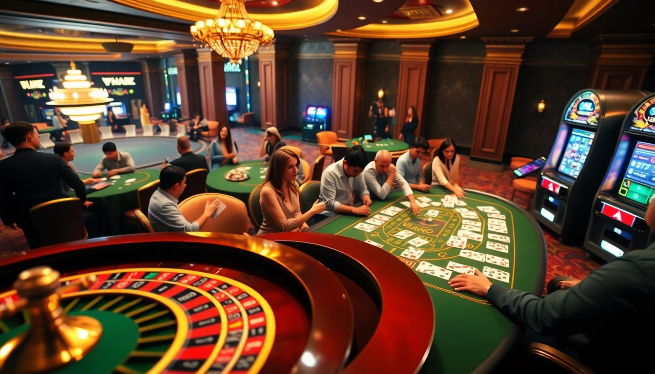 WW88 đăng nhập scene showcasing players at a luxurious casino table engaged in online gambling.