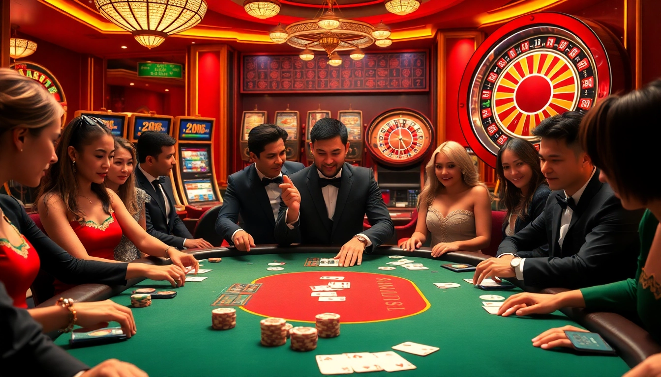 Players enjoy high-stakes poker action at the luxurious casino table, connecting with https://hitclub1.cn.com/.