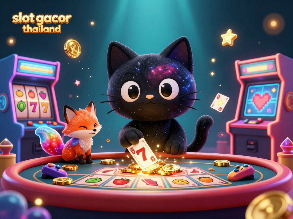 Experience vibrant gaming scenes with slot gacor thailand at the cosmic casino table.