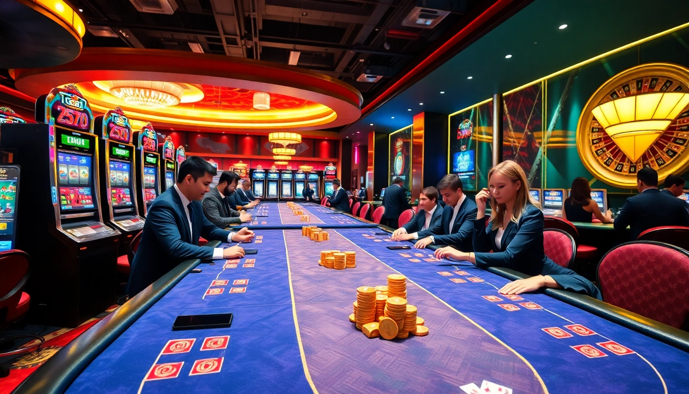 Play exciting games at TG88 slot machines on a glamorous casino floor.