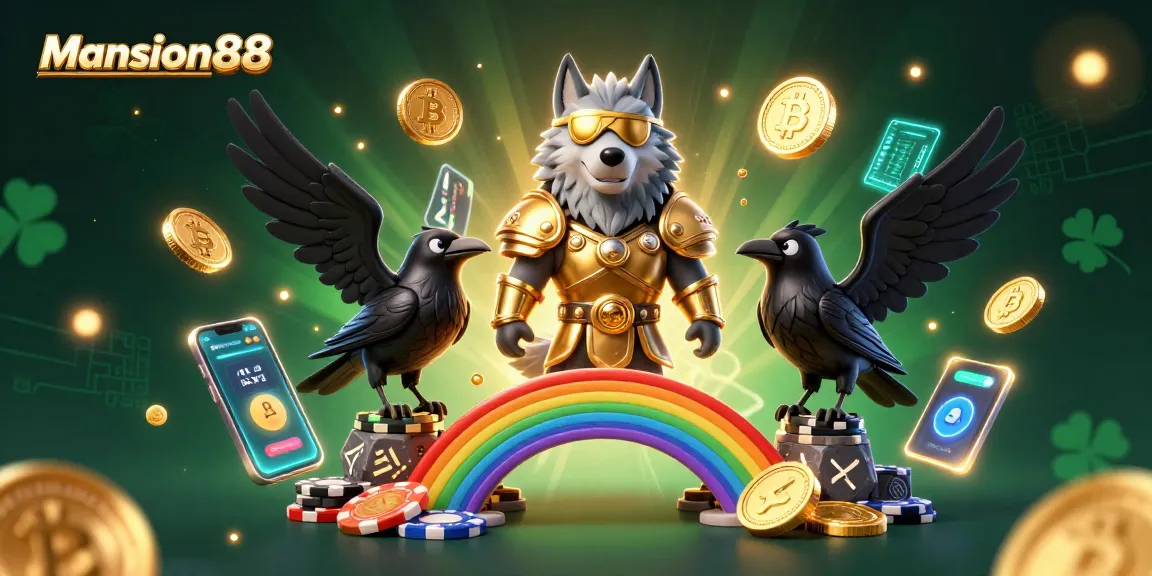 Experience thrilling gameplay at Mansion88 with a mystical Norse-inspired 3D casino scene filled with coins and vibrant effects