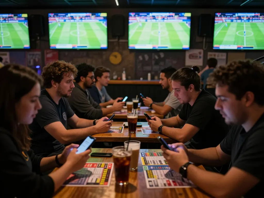 Kèo bóng đá hôm nay displayed prominently on screens as excited fans engage in live betting