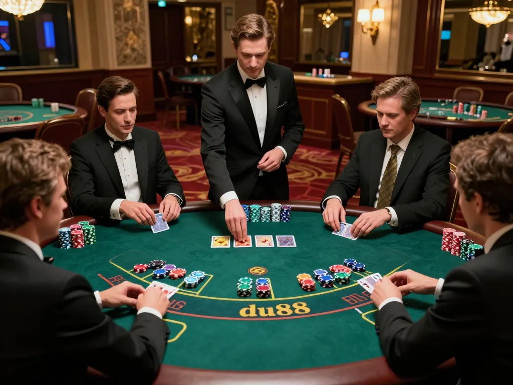 Experience thrilling blackjack gameplay at du88 with professional dealers and eager players.