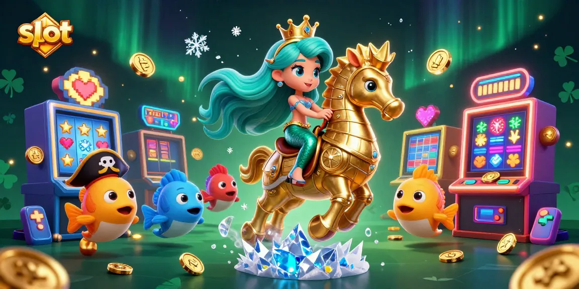 Engage with thrilling slot gameplay in a vibrant underwater casino scene filled with excitement.