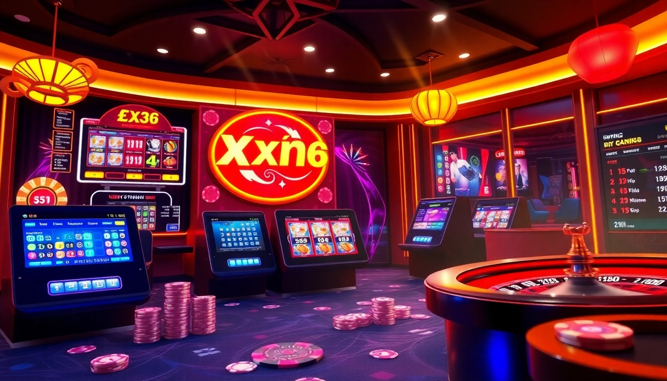 Engaging scene of xổ số xn88 lottery gameplay with modern digital elements and vibrant colors.