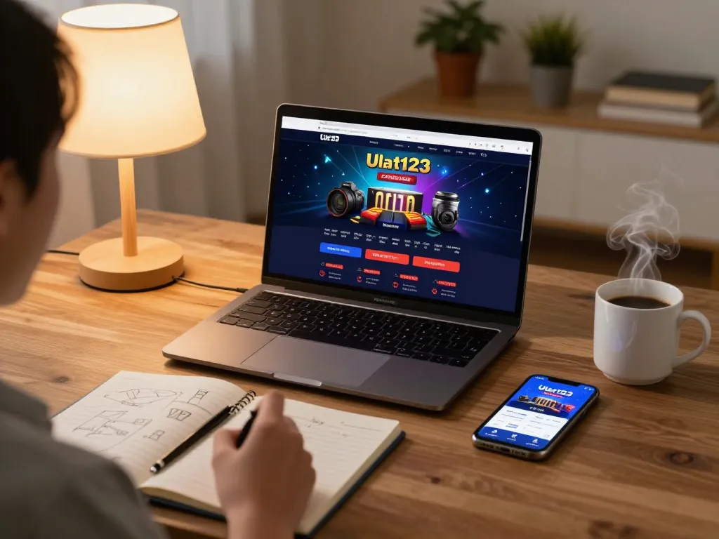 Mengg Enjoying permainan online di situs kasino Ulat123 dengan catatan strategi dalam suasana rumah yang nyaman