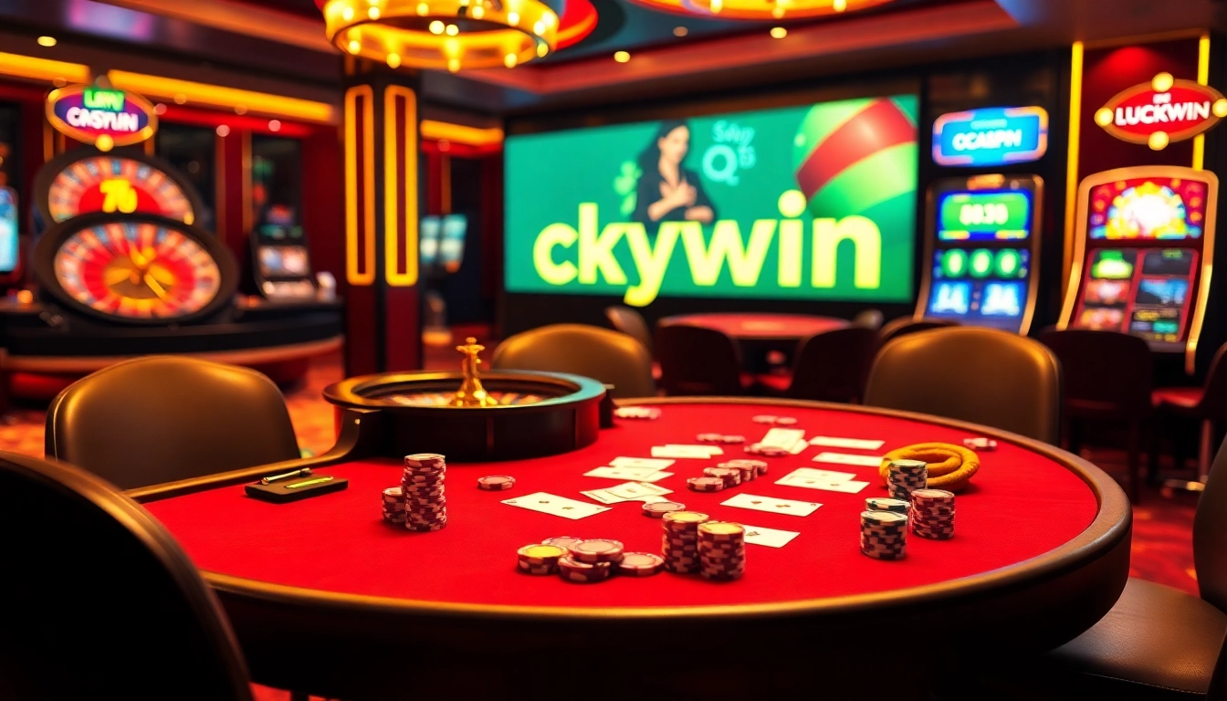 Experience the thrill of high-stakes poker at Luckywin casino with vibrant chips.