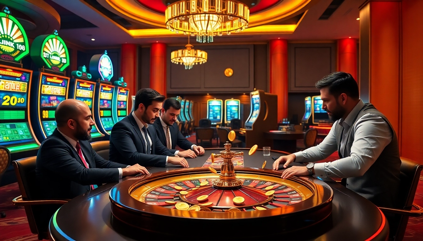 Experience the excitement of gambling at Link NK88, featuring vibrant poker tables and slot machines.