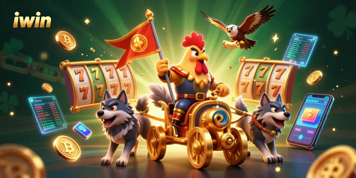 Engage with iwin gaming excitement featuring a rooster warlord in a dynamic casino environment.
