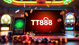 TT88 online gambling platform showcasing a modern user interface on devices, symbolizing trust and excitement in gaming.