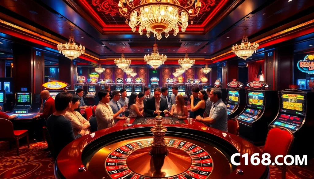 Experience thrilling bets at C168.COM with exciting roulette action in a vibrant casino.