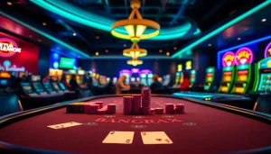 Engaging atmosphere of a Blackjack Casino with players at a vibrant table.