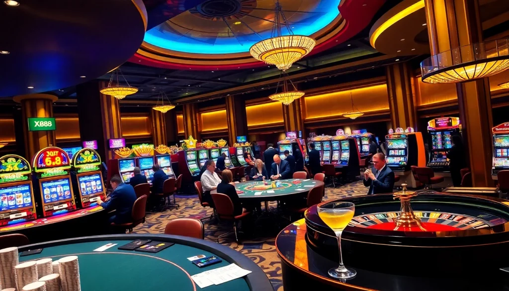 Players engaging in thrilling games at XX88 casino, showcasing excitement and high stakes.
