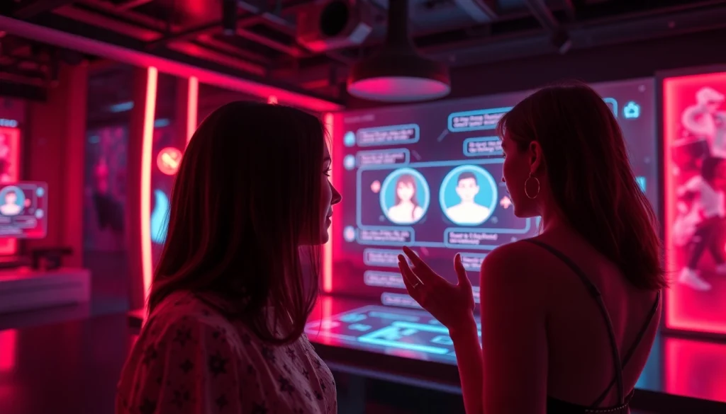 Engaging in sex AI chat with immersive digital companions in a romantic setting.