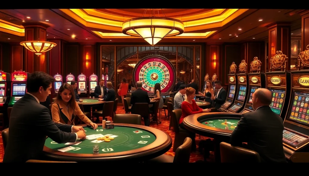 Experience the thrill of 98 win at vibrant poker tables in a luxurious casino scene.