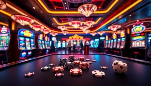 Experience the thrill of online gaming at mm88 with vibrant casino tables and exciting slot machines.