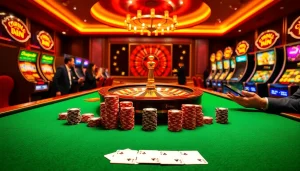 Experience the thrill of gaming at 32win with luxurious tables and vibrant slot machines.