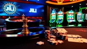 Experience thrilling gameplay with JILI's exciting online casino atmosphere and vibrant gaming elements.