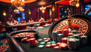 Experience thrilling gameplay at 789f.com with vibrant casino tables and exciting poker chips.