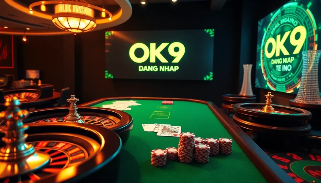 Experience seamless online gaming with OK9 Dang Nhap as you engage on a vibrant casino interface.
