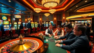 Experience thrilling gambling with Go8 at an elegant casino table.