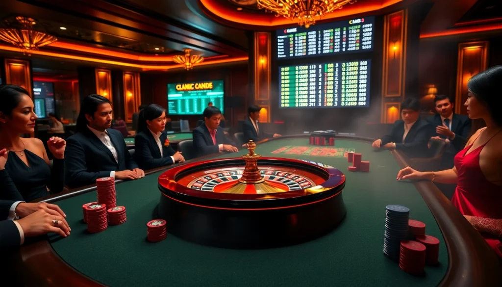 Experience the excitement of CM88 with players immersed at a poker table in a luxury casino scene.
