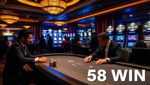 Experience the excitement at 58 WIN's vibrant casino tables, where serious gamblers aim for big wins.