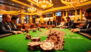 Exciting gaming experience at 120bet casino with vibrant poker chips and dice.