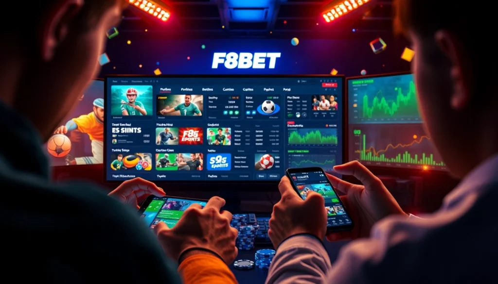 F8BET online gambling platform showcasing sports betting and casino excitement