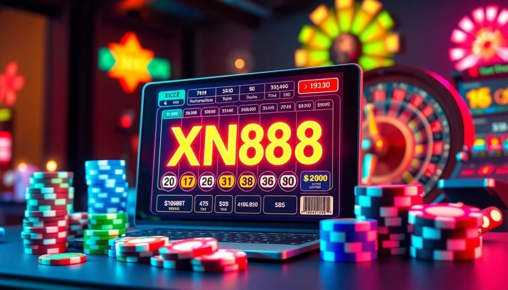 Experience the thrill of xổ số xn88 with dynamic lottery betting visuals and vibrant gambling elements.