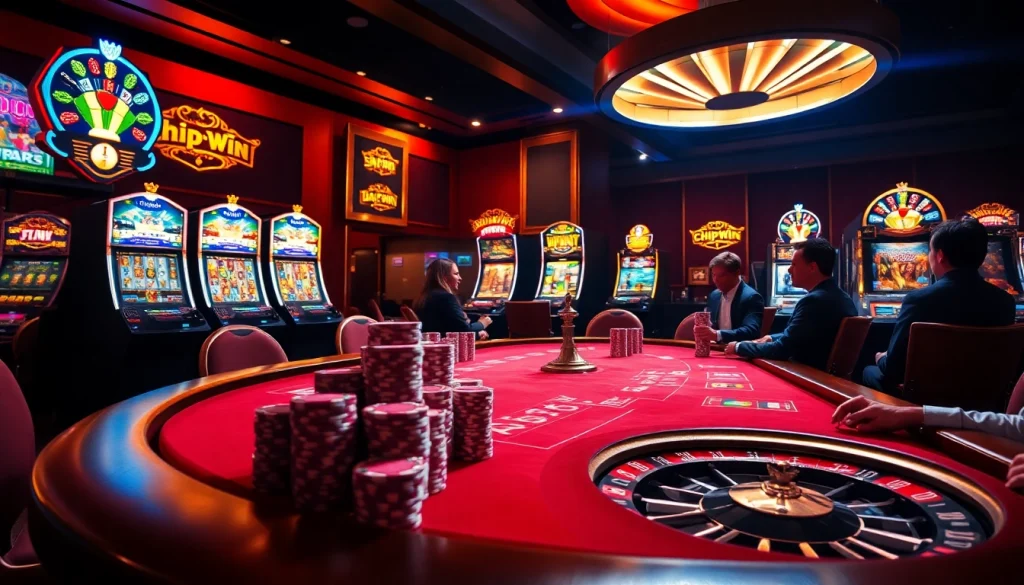 Join the excitement of a chip'n win review at a vibrant poker table in a luxurious casino