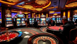 High-stakes poker and vibrant slots at TR88 casino, enhancing the thrill of gambling.