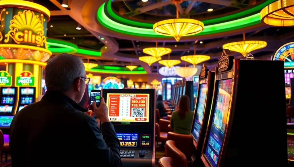 Players enjoying thrilling slot qris machines in a vibrant casino atmosphere.
