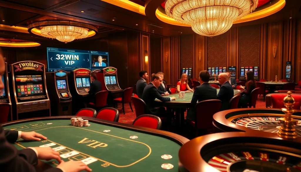 Experience the thrill of 32WIN Vip in a luxurious casino setting with high-stakes games.