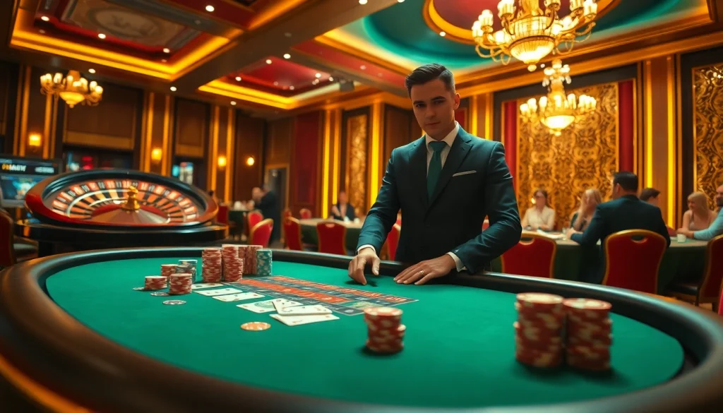 Players enjoying table games at 789CLUB, showcasing a lively casino environment.