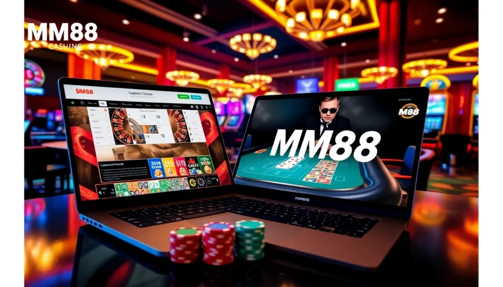 Engage with the thrilling MM88 online casino experience featuring live dealer games, vibrant casino tables, and exciting gameplay.
