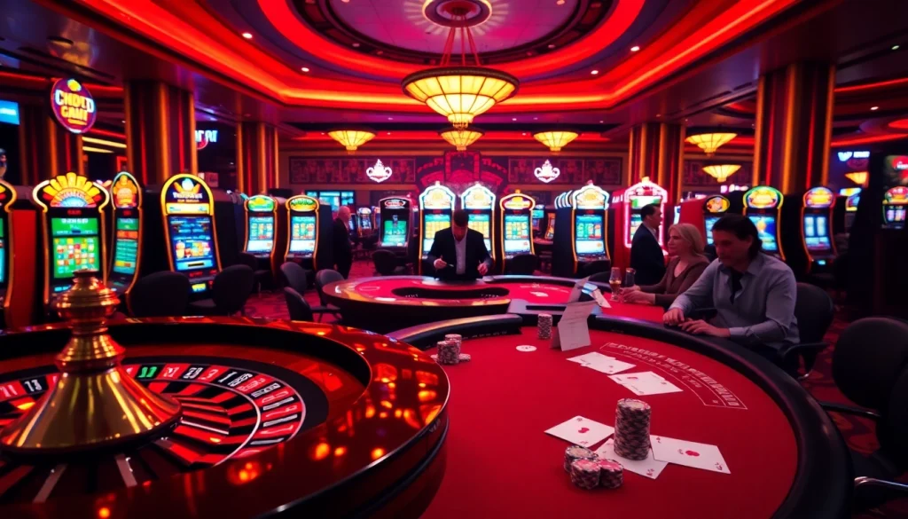 Experience thrilling action at fun79 casino with poker tables and roulette wheels.