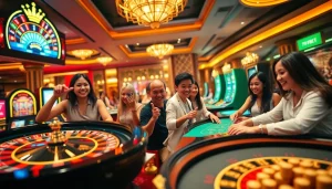 Experience the excitement of winning at 789BET with vibrant casino tables and players in action.