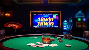 Engaging casino action featuring https://18win.asia/ poker tables, vibrant chips, and luxurious ambiance.