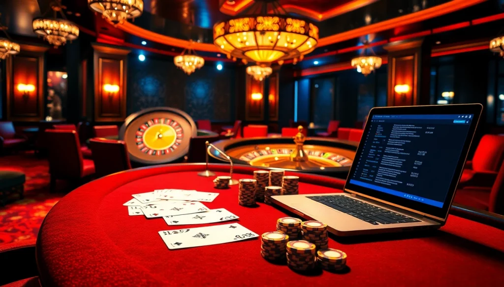 The hidden wiki reveals a luxurious casino scene with poker chips, cards, and a roulette wheel, evoking excitement.