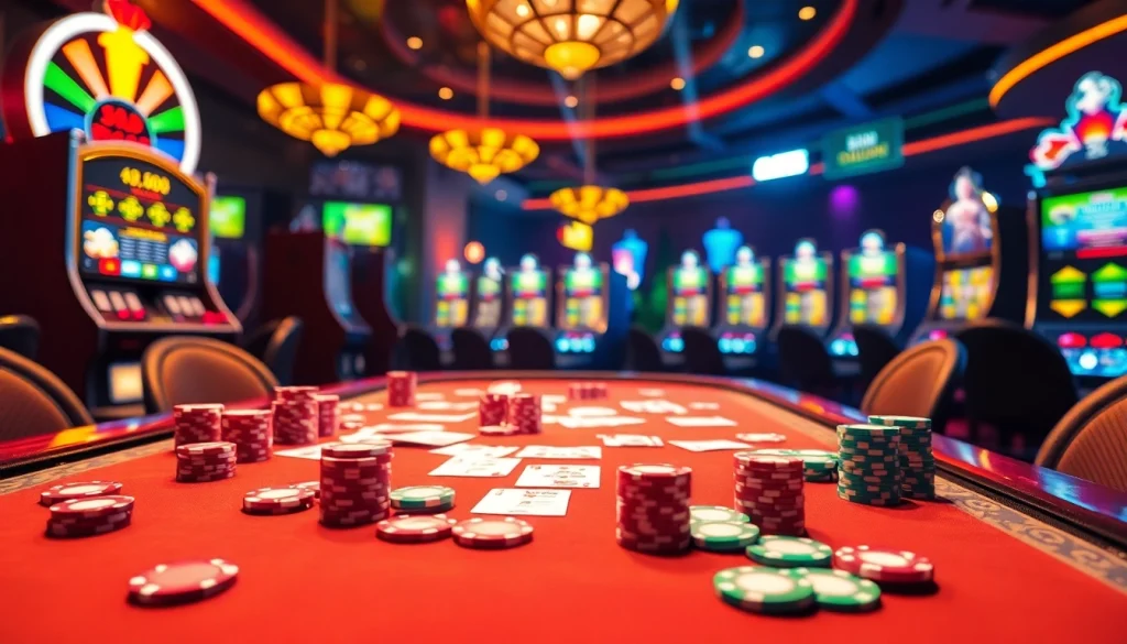Experience high-stakes excitement at apiraja88 with bright casino tables and lively poker gameplay.